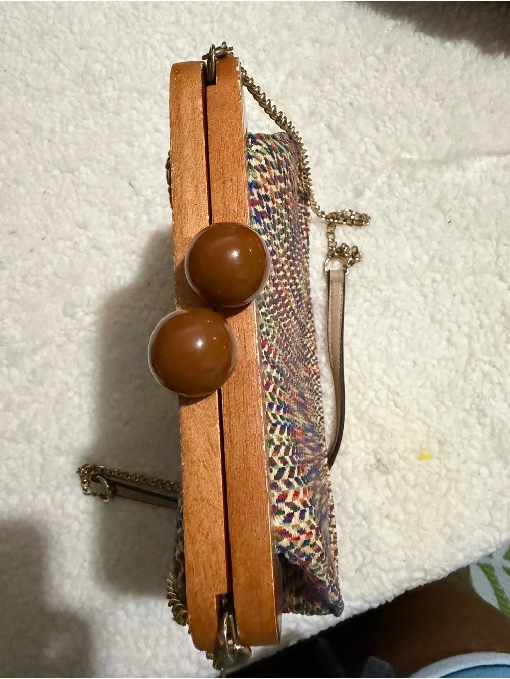 Multicolor Woven Frame Crossbody Bag